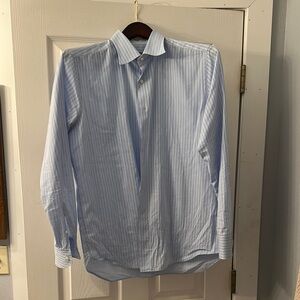 Canali Blue Dress Shirt Classic Collar
